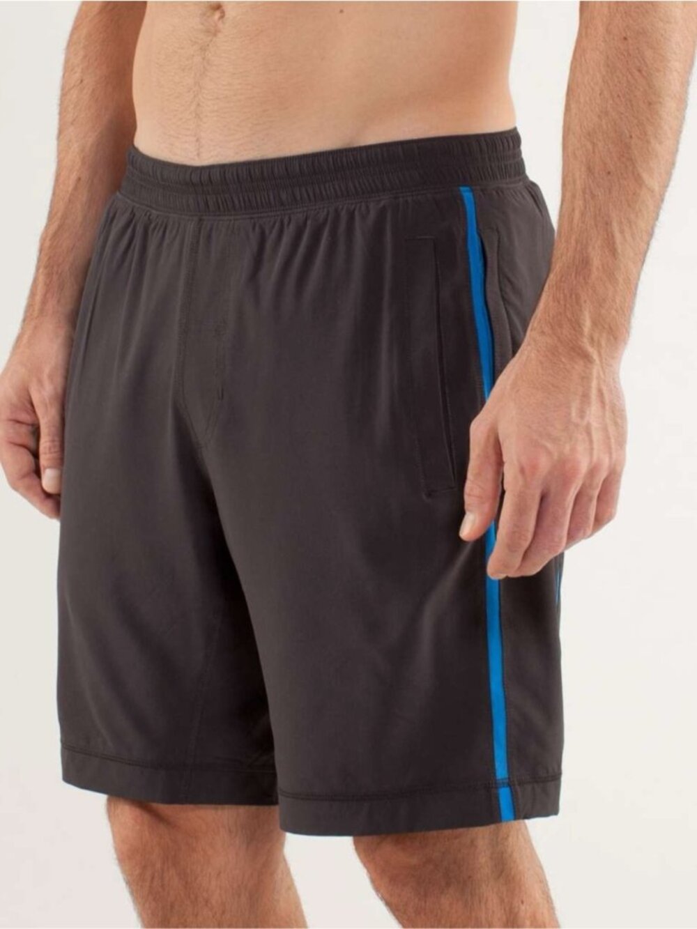Lululemon Run Response Shorts Dark Grey Beaming Blue pocket lined lightweight M